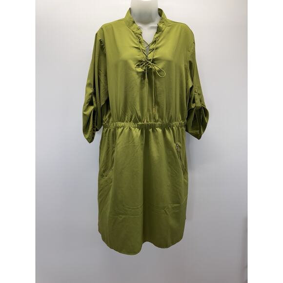 Speed Limit MPH Button Down Olive Green 3/4 Sleeve Women’s Plus 1X - Picture 2 of 10